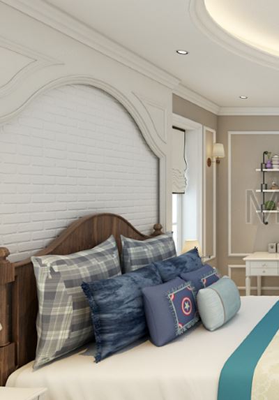 Giường ngủ khách sạn 5 sao gỗ óc chó hiện đại GNMH - 004