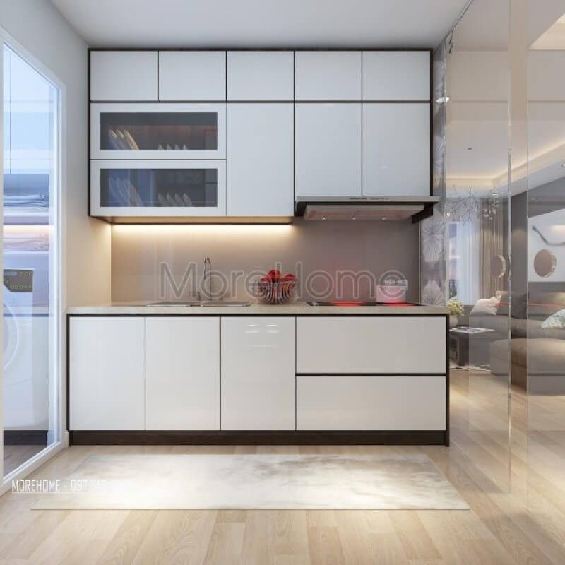 #28 ý tưởng thiết kế phòng bếp nhà chung cư 3D đẹp 2022