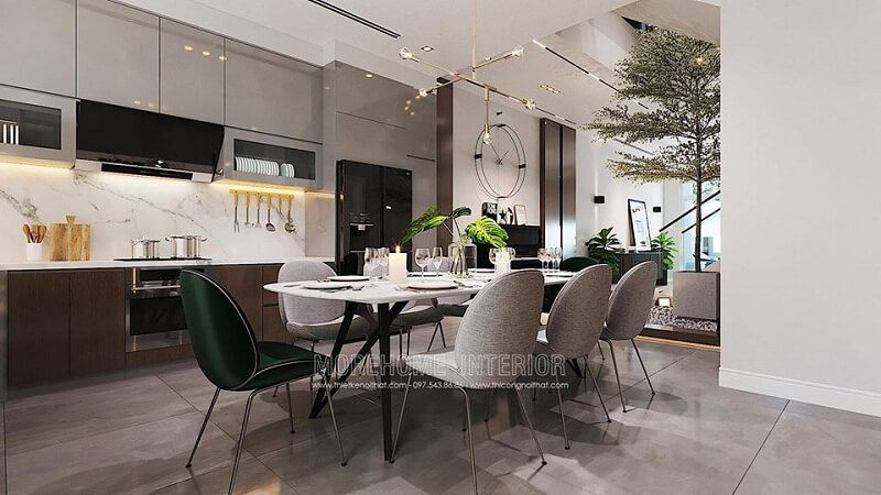Hệ tủ bếp gỗ cao cấp mang đến vẻ đẹp sang trọng cho không gian sống gia chủ.